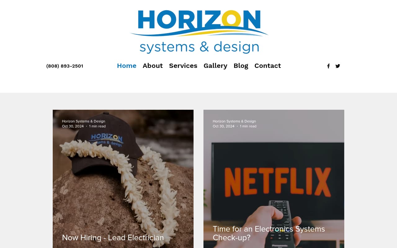 Horizon Electric website screenshot