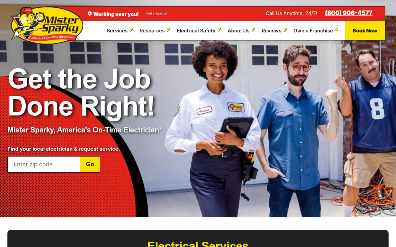 Mister Sparky website screenshot