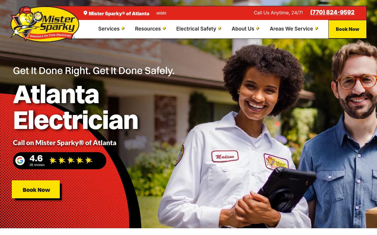 Mister Sparky of Atlanta website screenshot