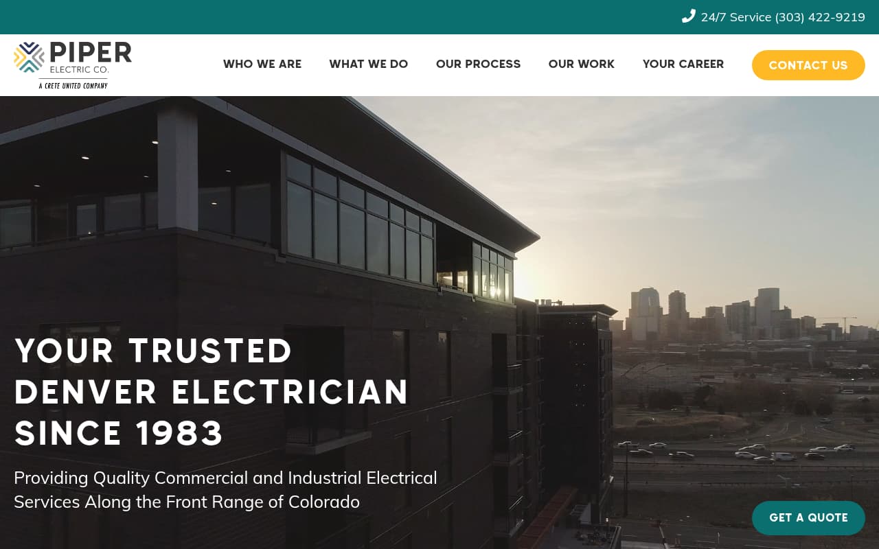 Piper Electric website screenshot