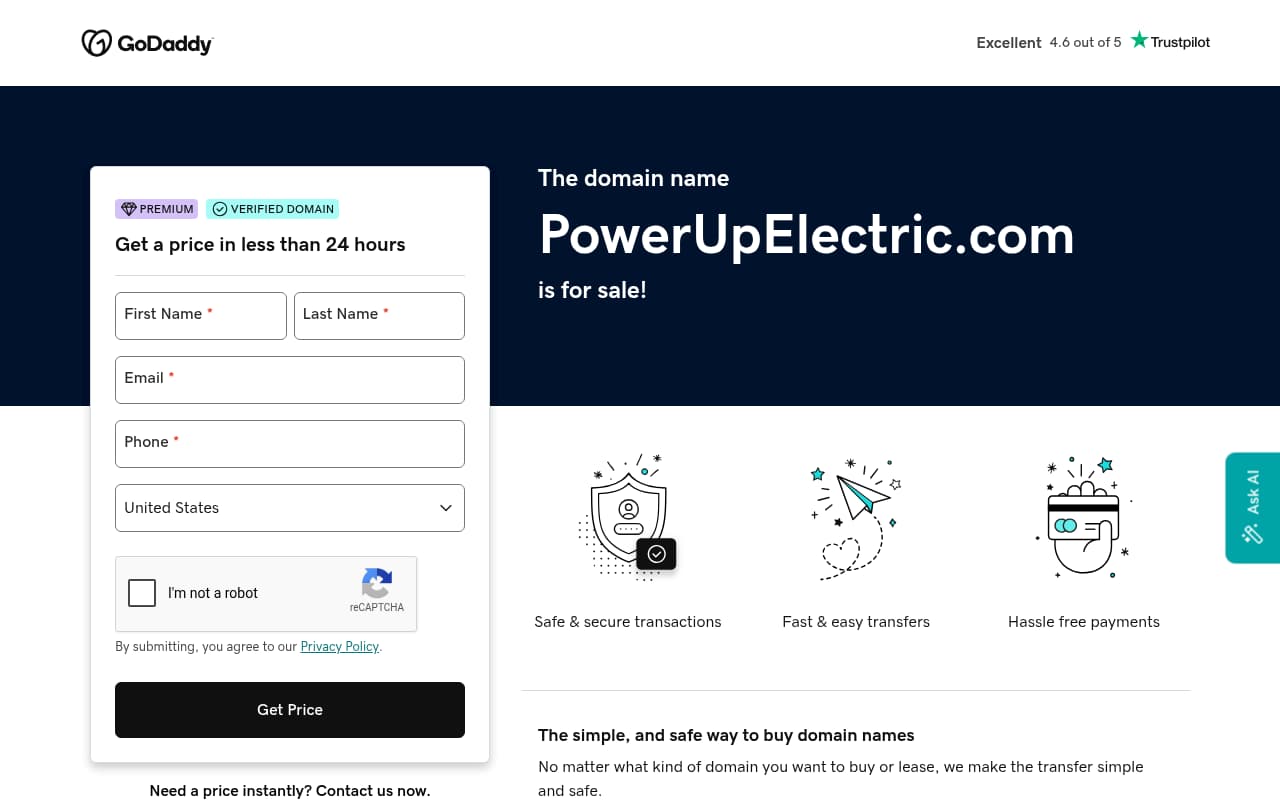 Power Up Electric website screenshot