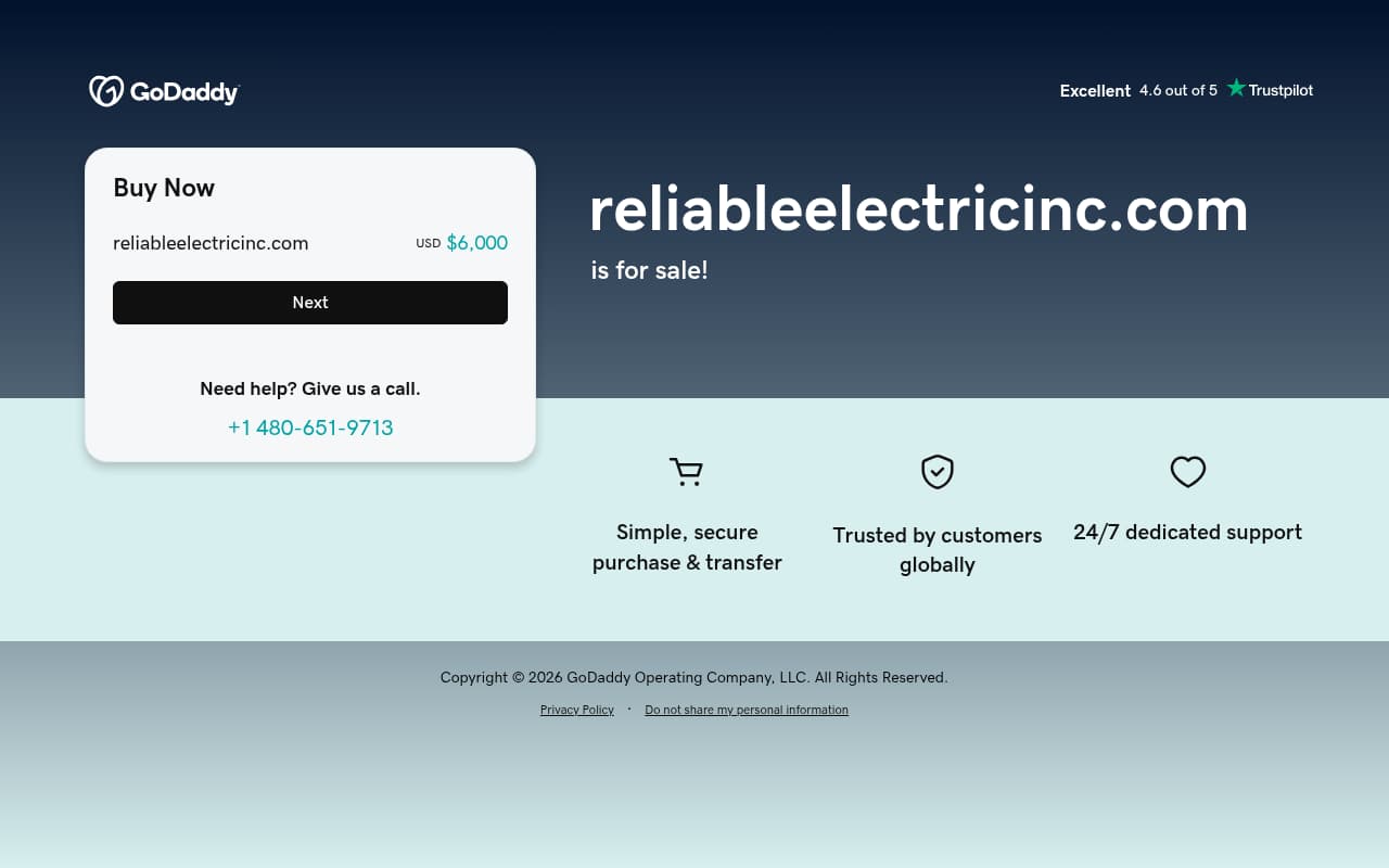 Reliable Electric website screenshot