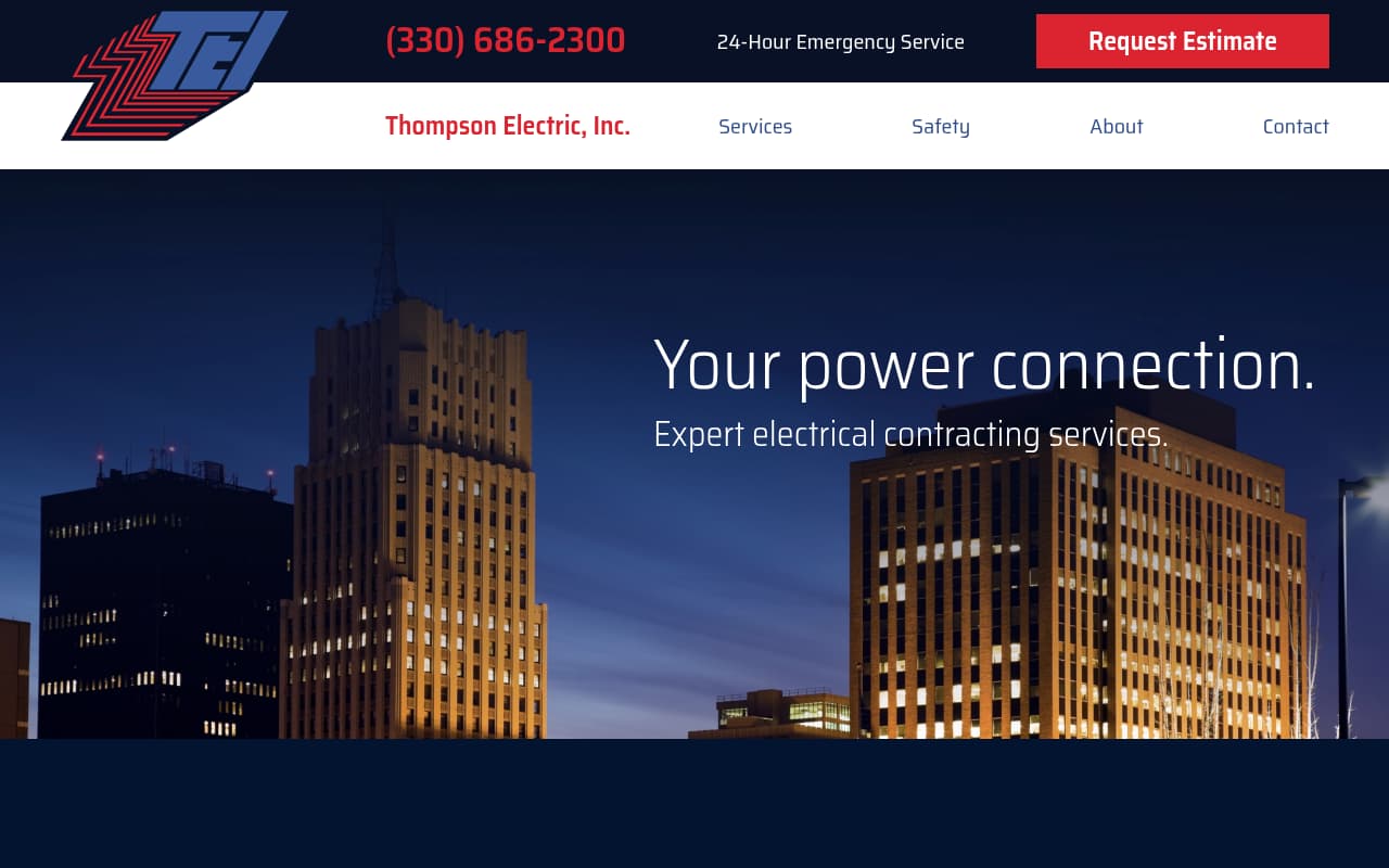 Thompson Electric website screenshot