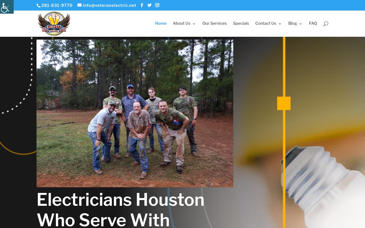 Veteran Electric website screenshot