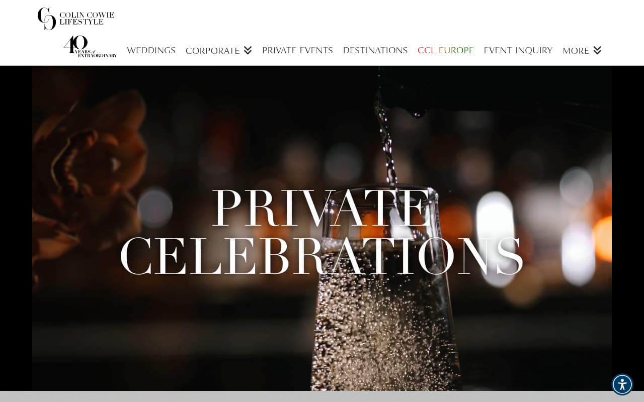 Colin Cowie Events website screenshot
