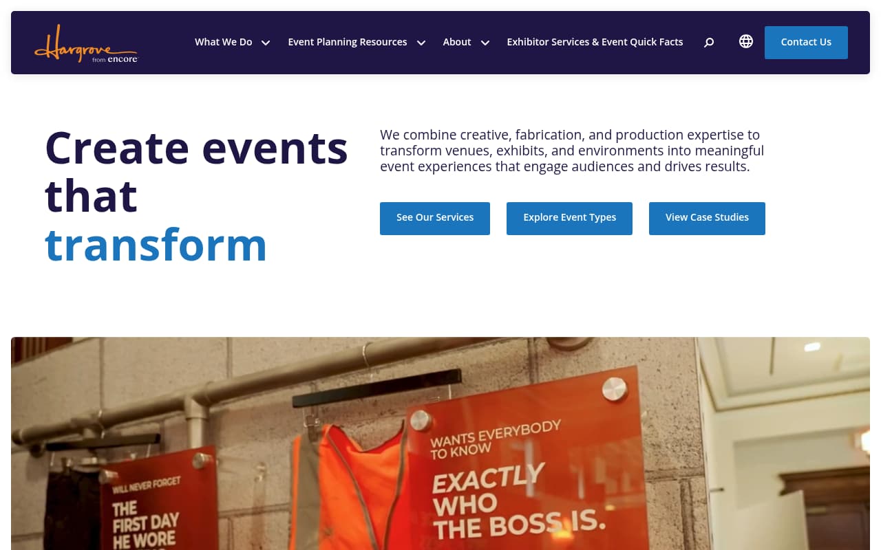 Hargrove Events website screenshot