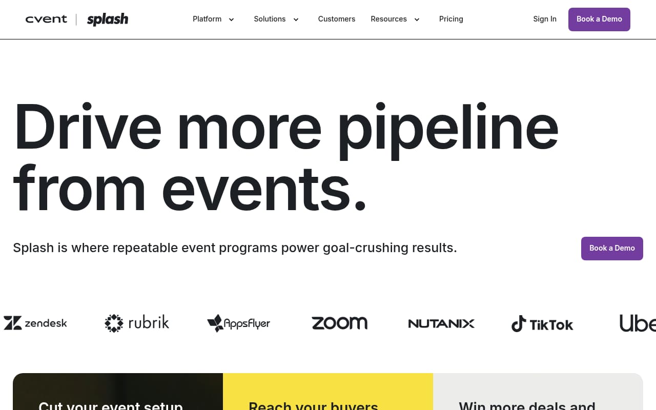 Splash website screenshot